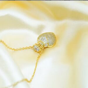 Luxury Perfume Bottle Pendant Necklace with Pave Diamonds